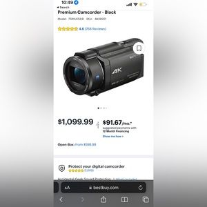 Black sony camcorder